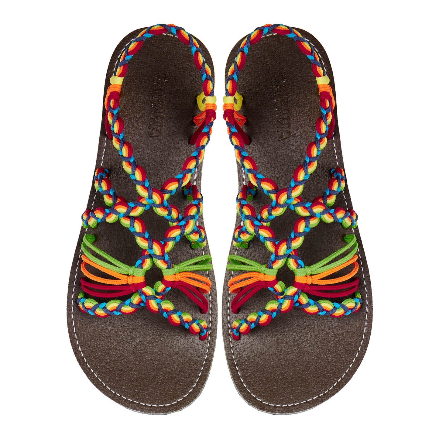 Relax Festive Rope Sandals Rainbow Open toe wider design Flat Handmade sandals for women