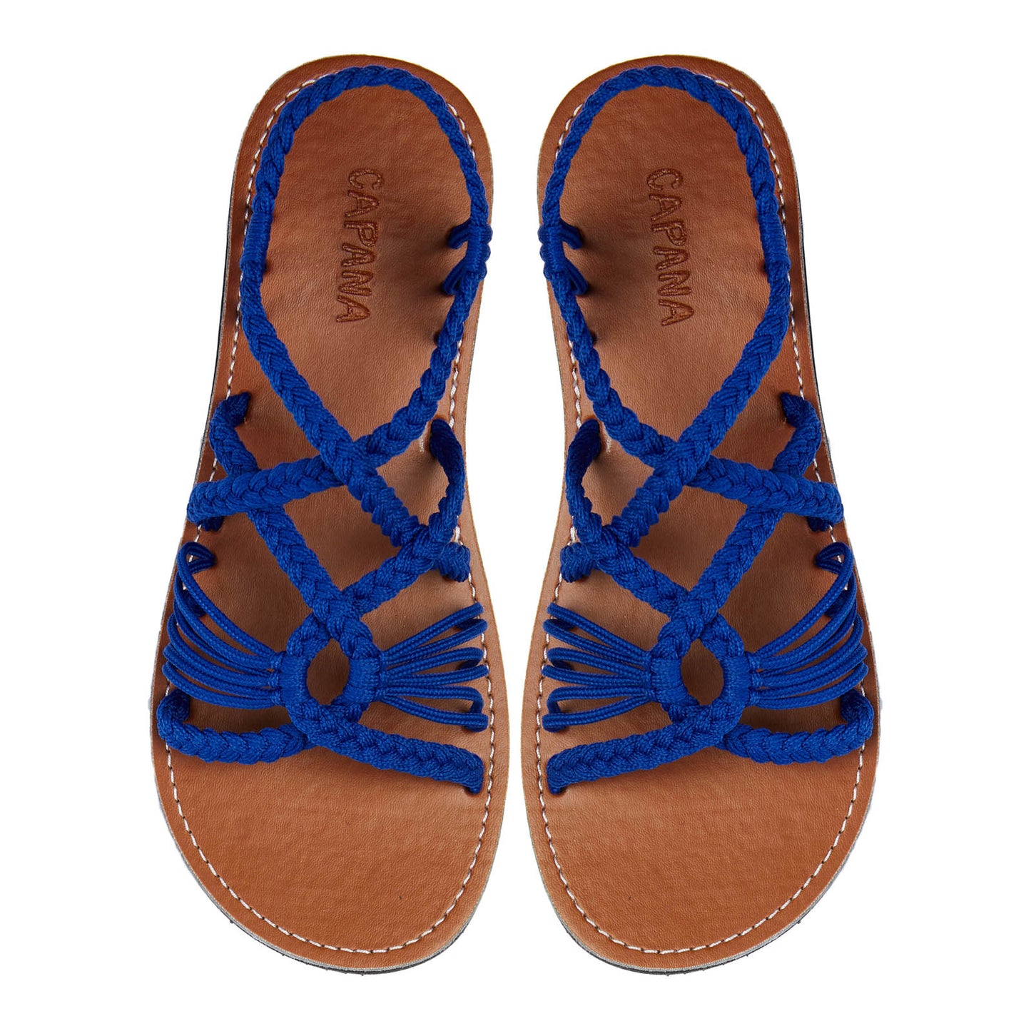 Relax Royal Blue Rope Sandals Navy Open toe wider design Flat Handmade sandals for women