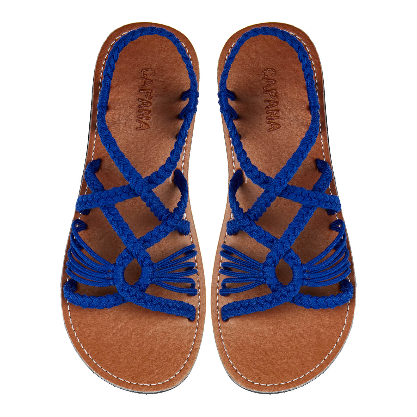 Relax Royal Blue Rope Sandals Navy Open toe wider design Flat Handmade sandals for women