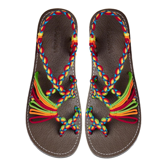 Banyan Festive Rope sandal in rainbow color flat sandal for women