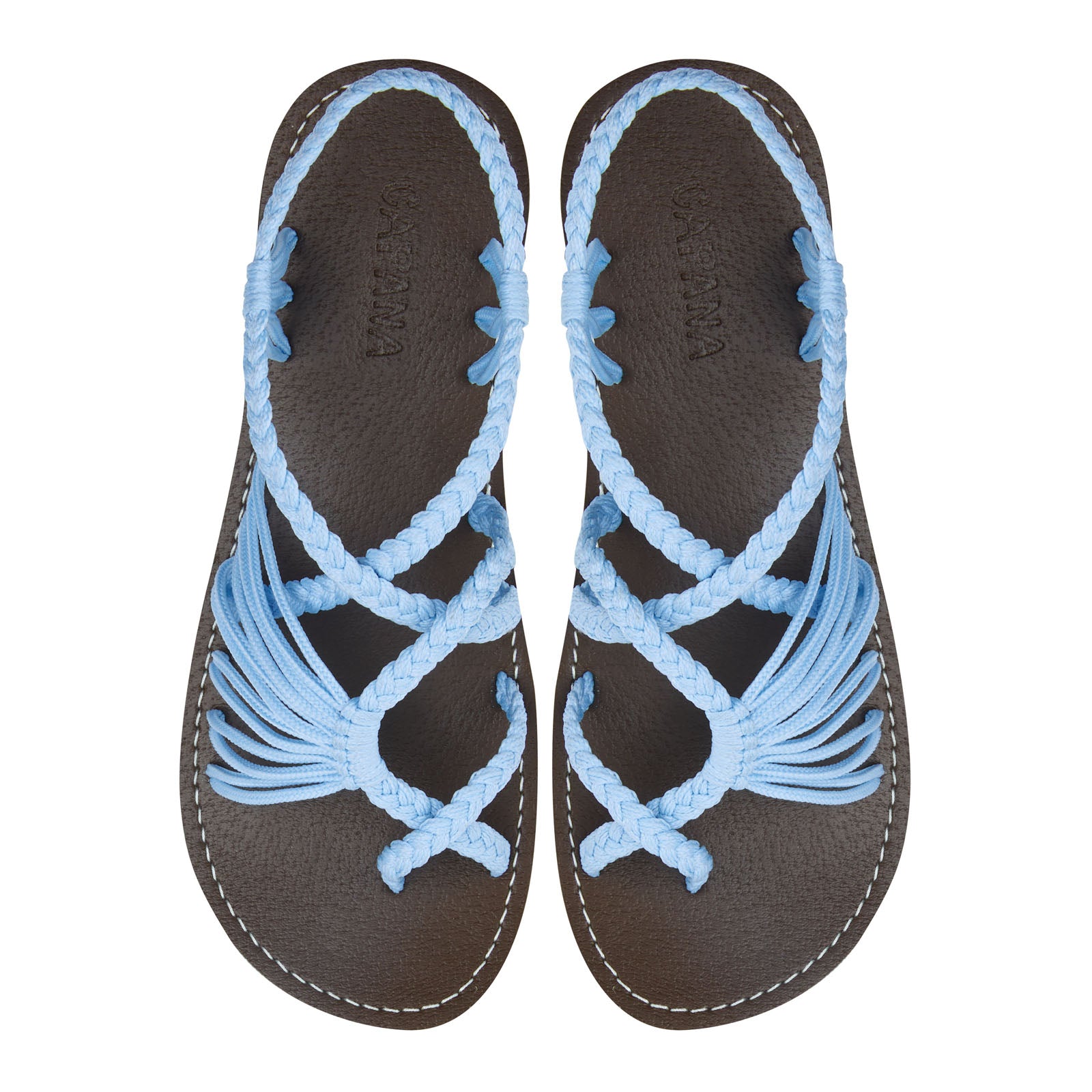 Handwoven Women's Flat Sandals Blue sky - Strappy Sandals for Women, Boho Sandals, Walking Sandals Women, Rope Sandals, Beach Sandals for Women, Water Sandals, Braided Flat Sandals for Women