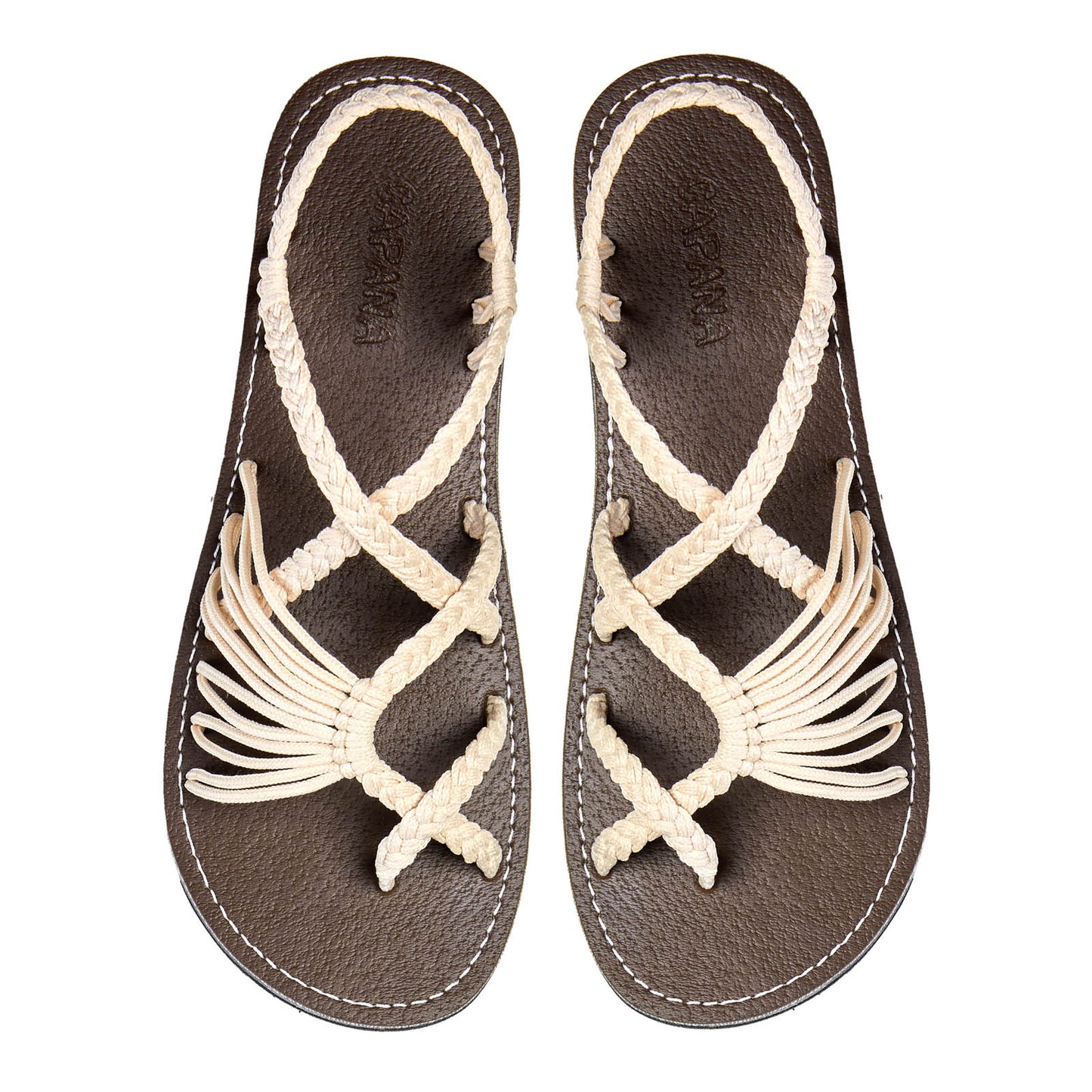 Banyan Natural Rope sandals - Crisscross design