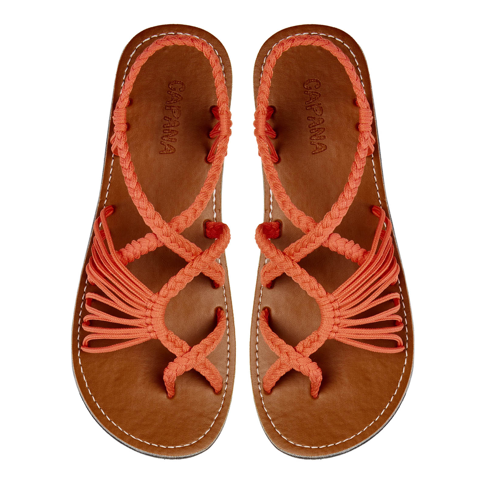 Banyan Salmon Rope Sandals Coral Crisscross design Flat sandals for women