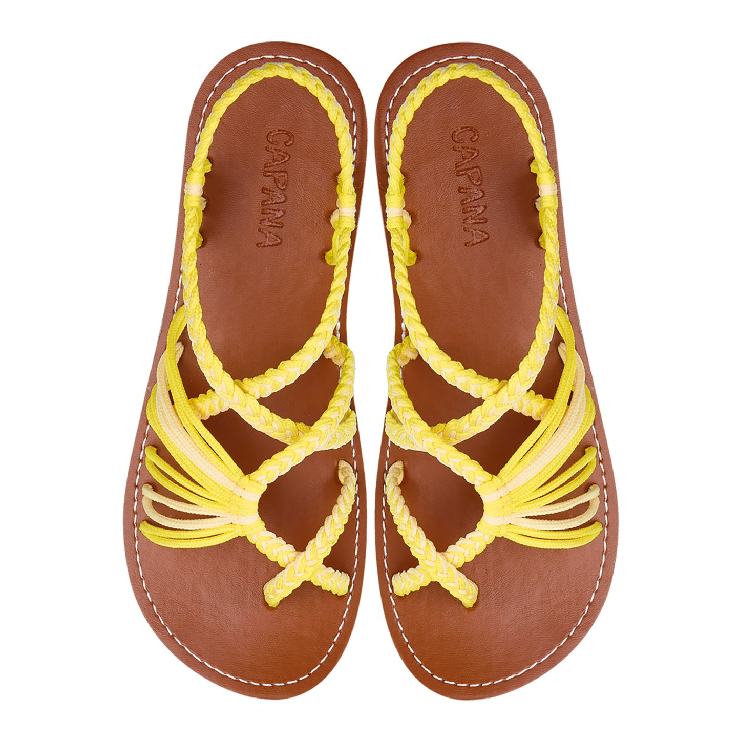 Handwoven Women's Flat Sandals Butter yellow - Strappy Sandals for Women, Boho Sandals, Walking Sandals Women, Rope Sandals, Beach Sandals for Women, Water Sandals, Braided Flat Sandals for Women