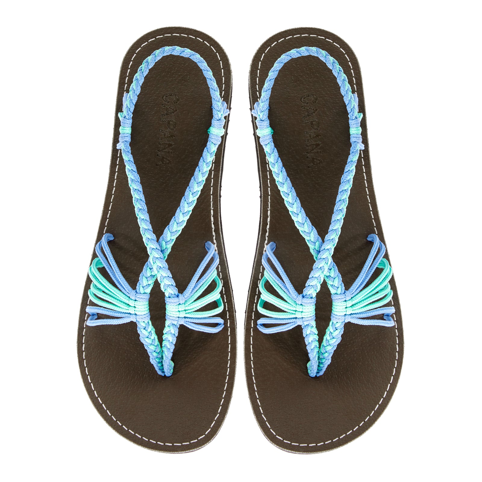 Cocoon - Turquoise sky blue Rope Sandals - CAPANA