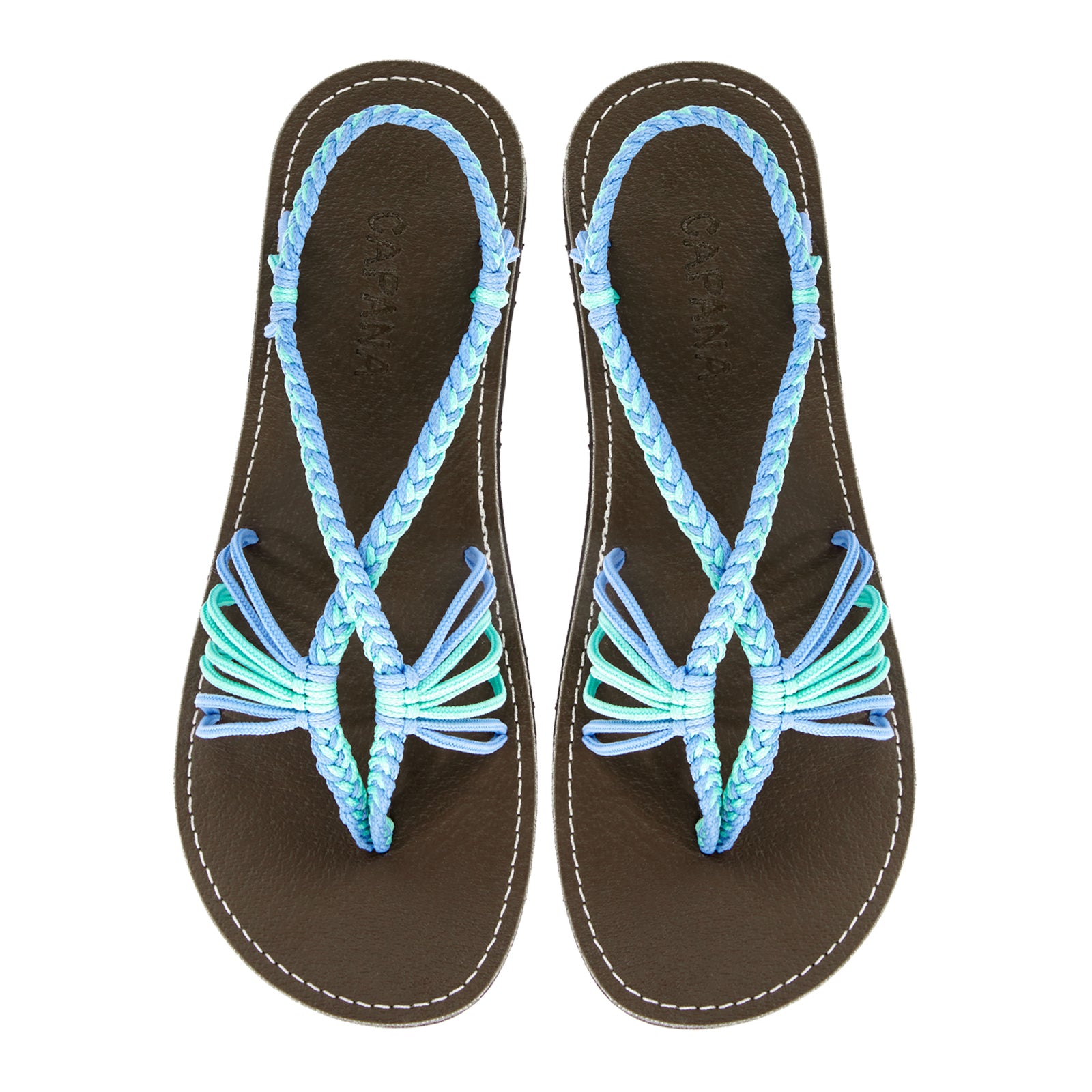 Cocoon Turquoise Sky Blue Rope Sandals Mint Blue thong design Flat sandals for women