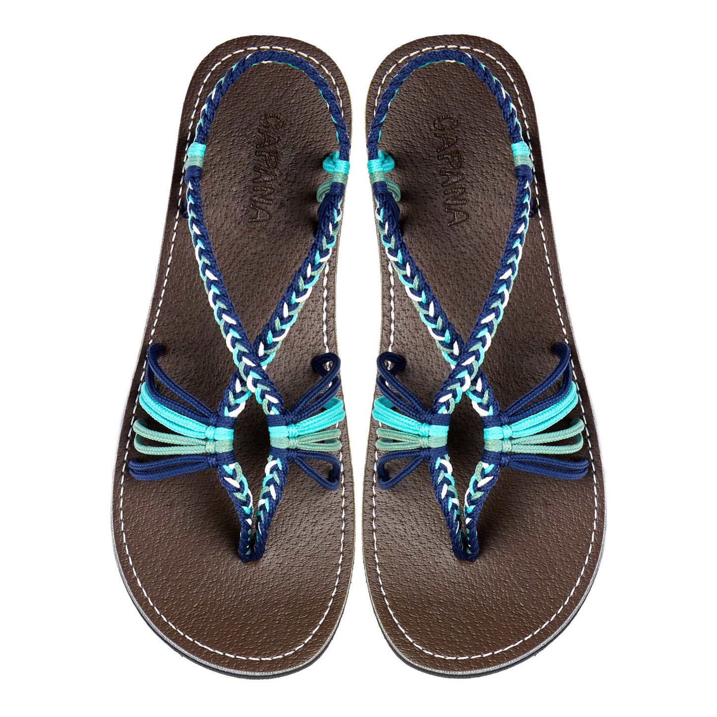 Cocoon Marine Pistachio Rope Sandals Blue Green thong design Flat sandals for women