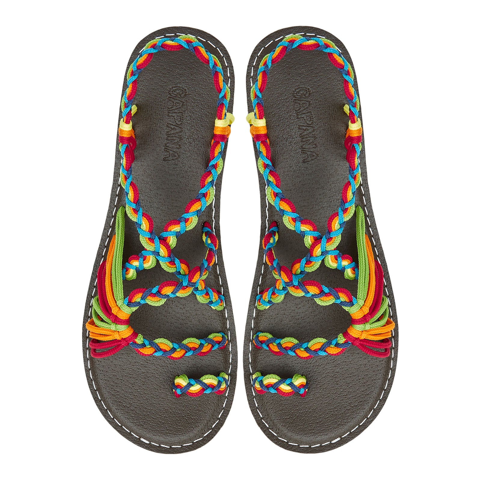 Commune Festive Rope Sandals Rainbow loop design Flat sandals for women