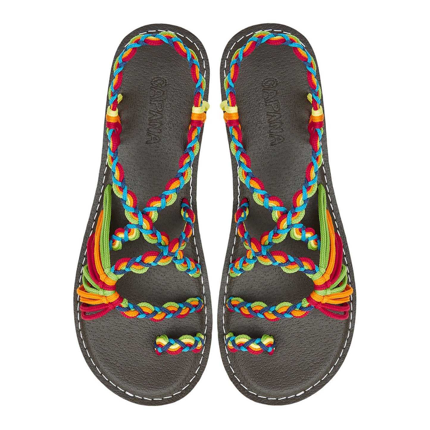 Commune Festive Rope Sandals Rainbow loop design Flat sandals for women