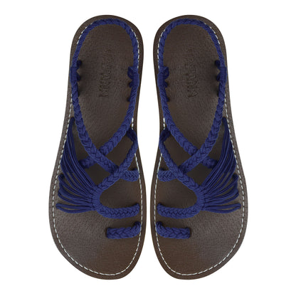 Commune Lapis Blue Rope Sandals Sapphire loop design Flat sandals for women