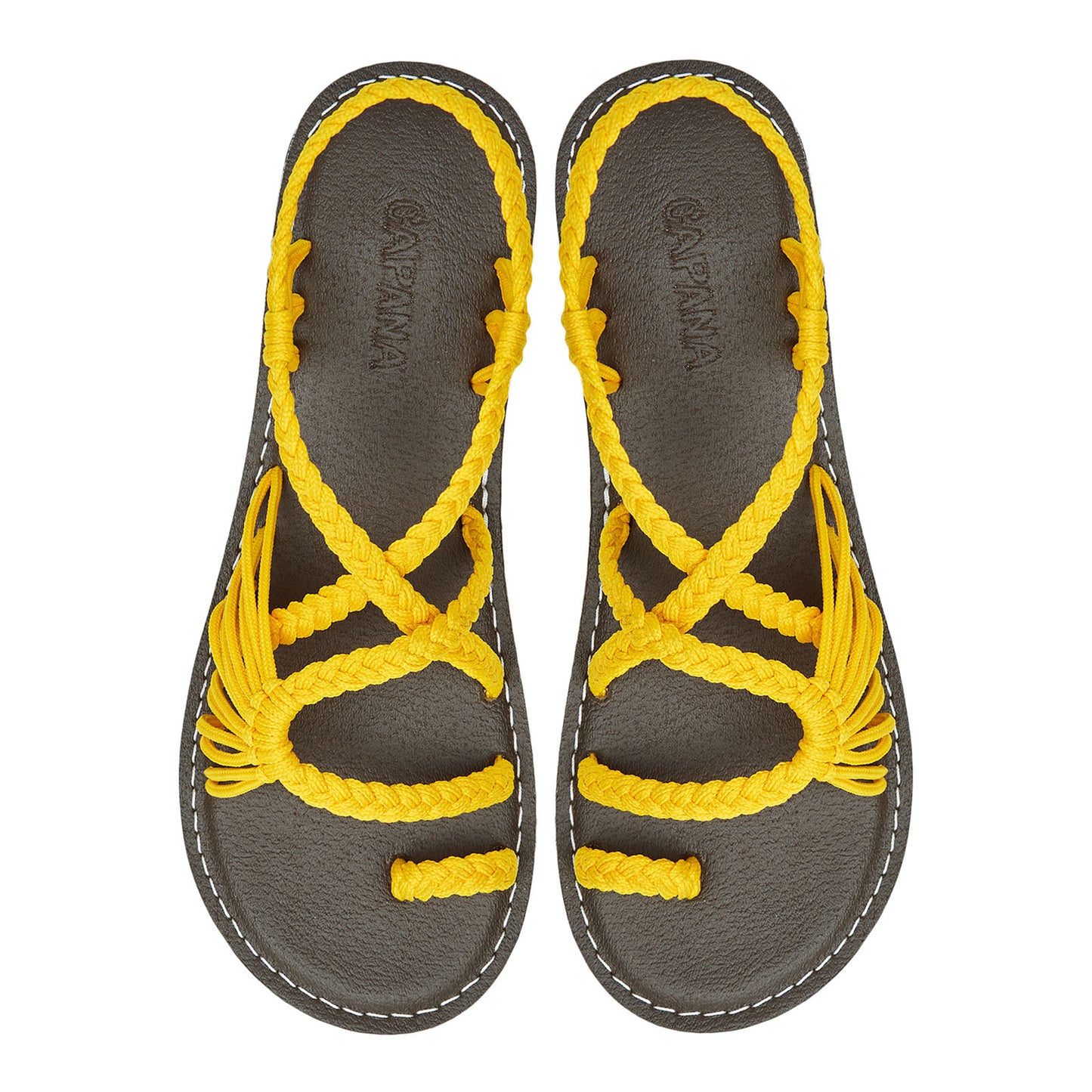 Commune Golden Yellow Rope Sandals Marigold loop design Flat sandals for women
