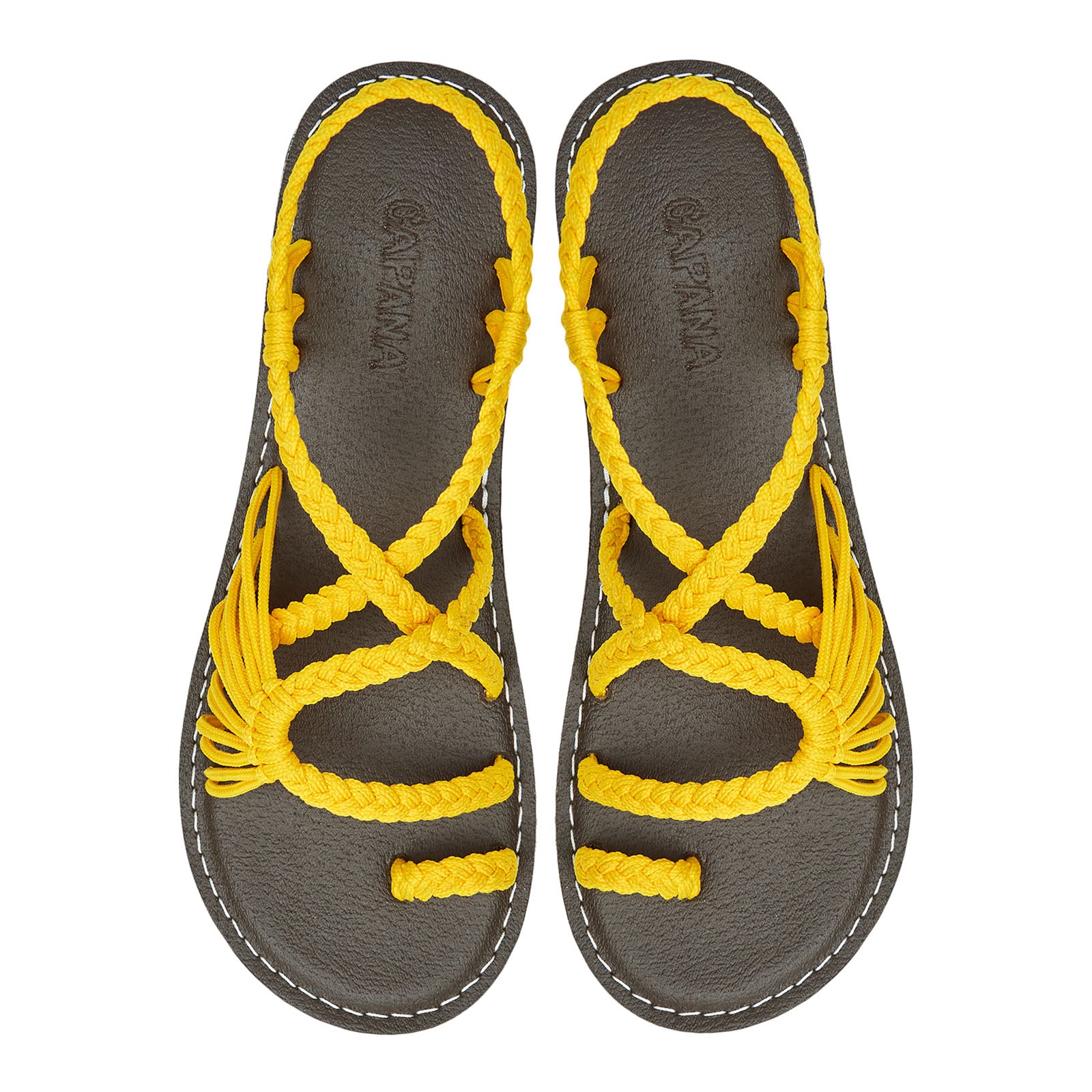 Commune Golden Yellow Rope Sandals Marigold loop design Flat sandals for women