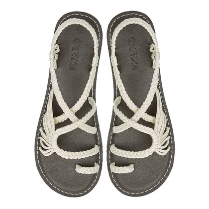 Commune Natural Rope Sandals Linen loop design Flat sandals for women