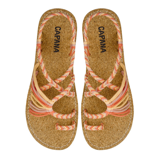 Commune Sunset Hour Rope Sandals Orange loop design Flat sandals for women