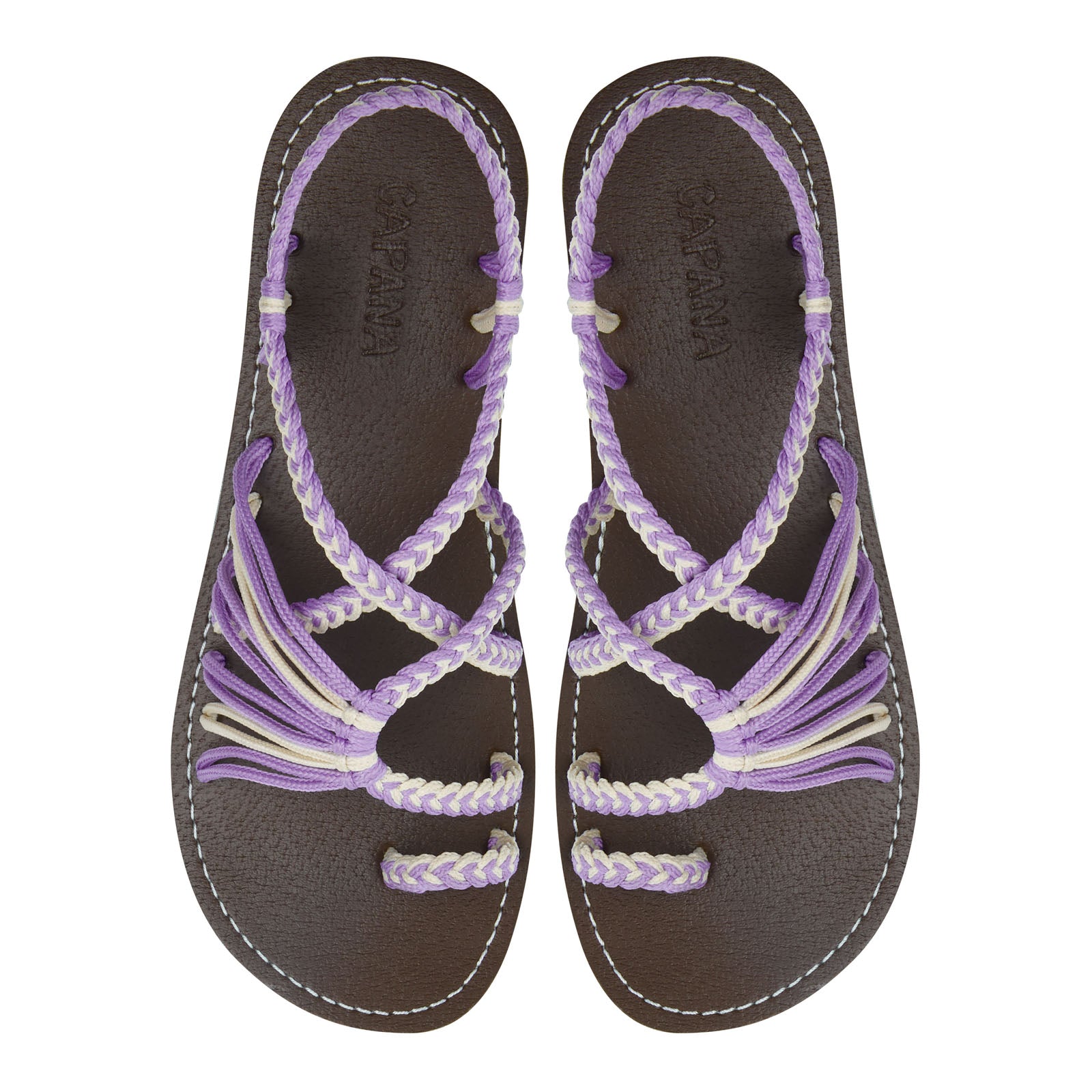 Commune Taro Lavender Rope Sandals Chiffon Purple loop design Flat sandals for women