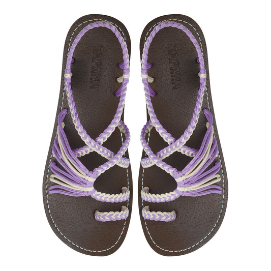 Commune Taro Lavender Rope Sandals Chiffon Purple loop design Flat sandals for women