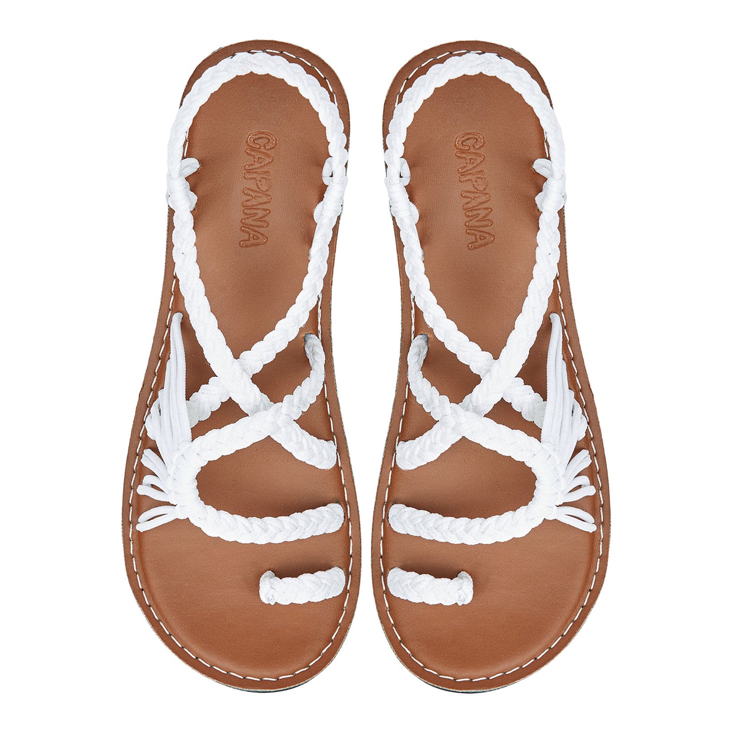 Commune White Rope Sandals Pure White loop design Flat sandals for women