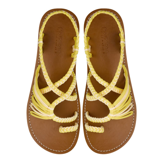 Commune Yellow Cream Rope Sandals Butter Yellow loop design Flat sandals for women