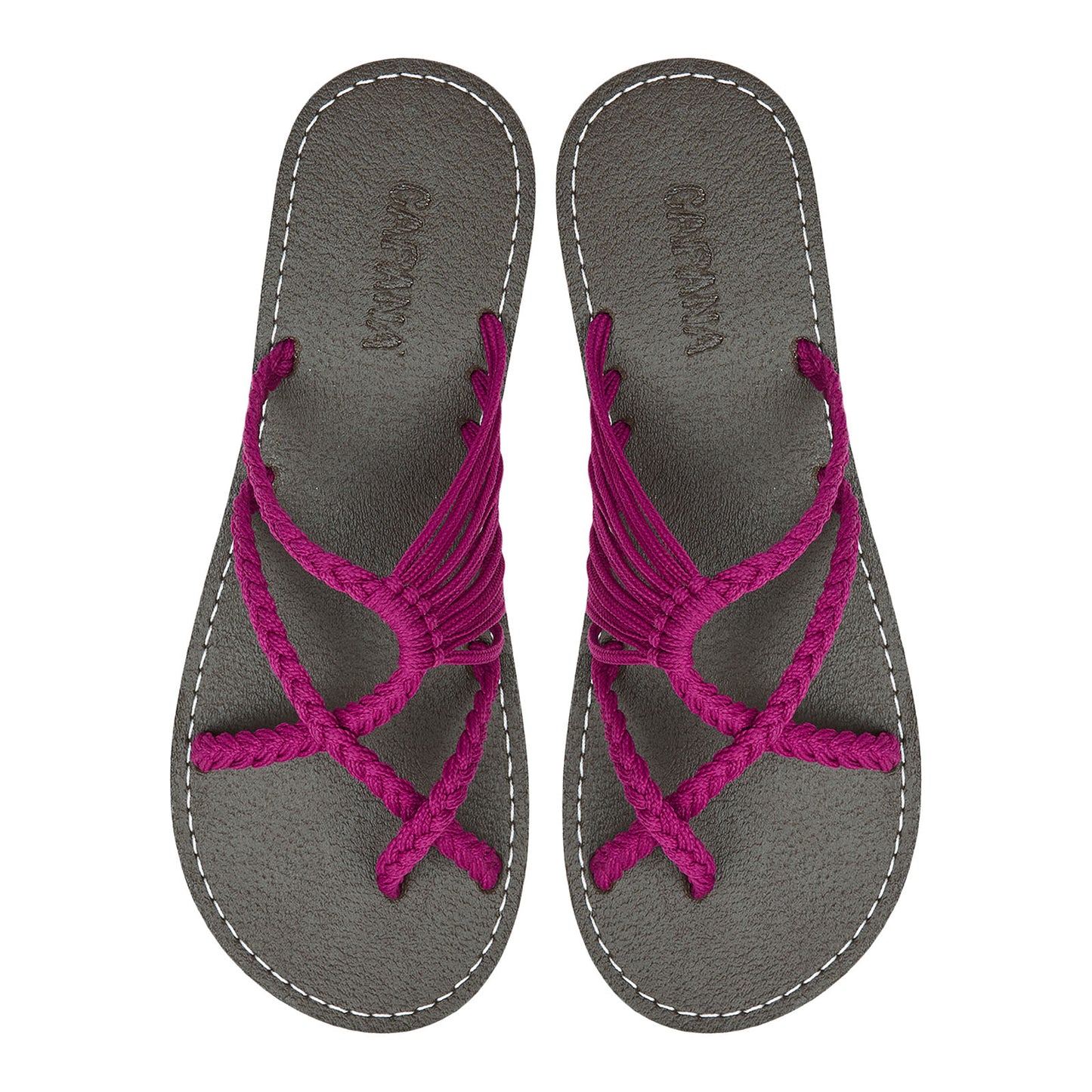 Oceanbliss African Violet Rope Sandals Purple Crisscross design Flat Handmade sandals for women