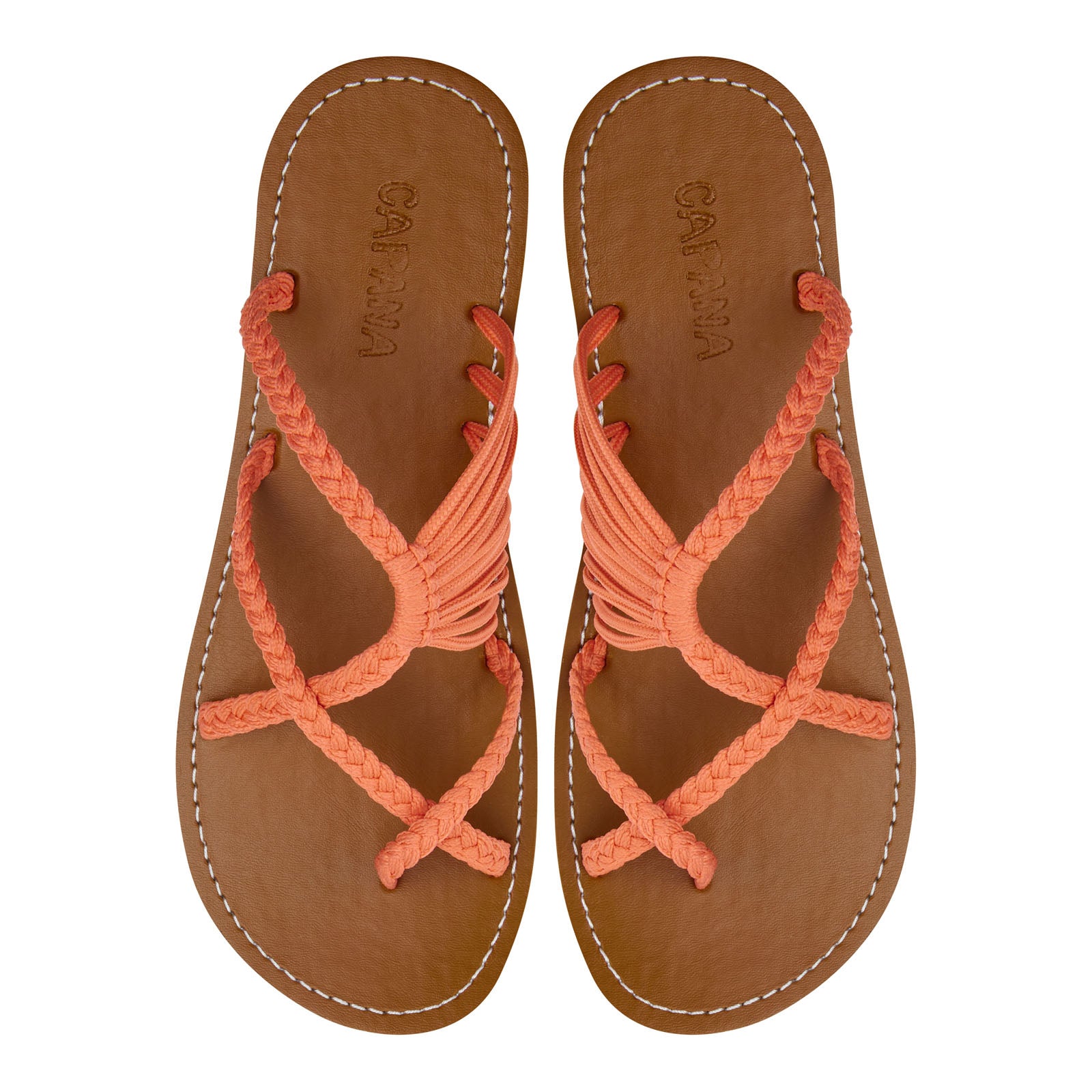 Oceanbliss Salmon Rope Sandals Coral Crisscross design Flat Handmade sandals for women