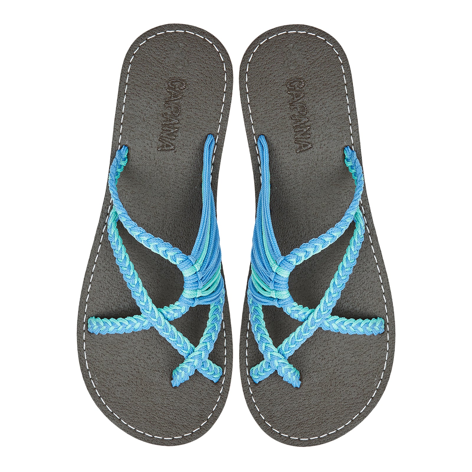 Oceanbliss Turquoise Sky Blue Rope Sandals CAPANA