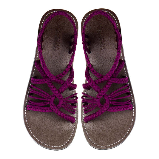 Relax African Violet Rope Sandals Purple Open toe wider design Flat Handmade sandals for women