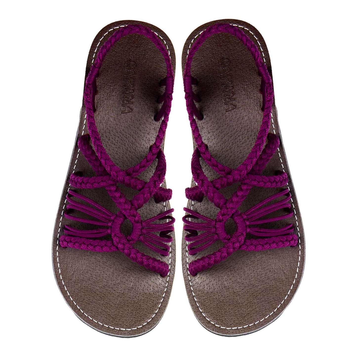 Relax African Violet Rope Sandals Purple Open toe wider design Flat Handmade sandals for women