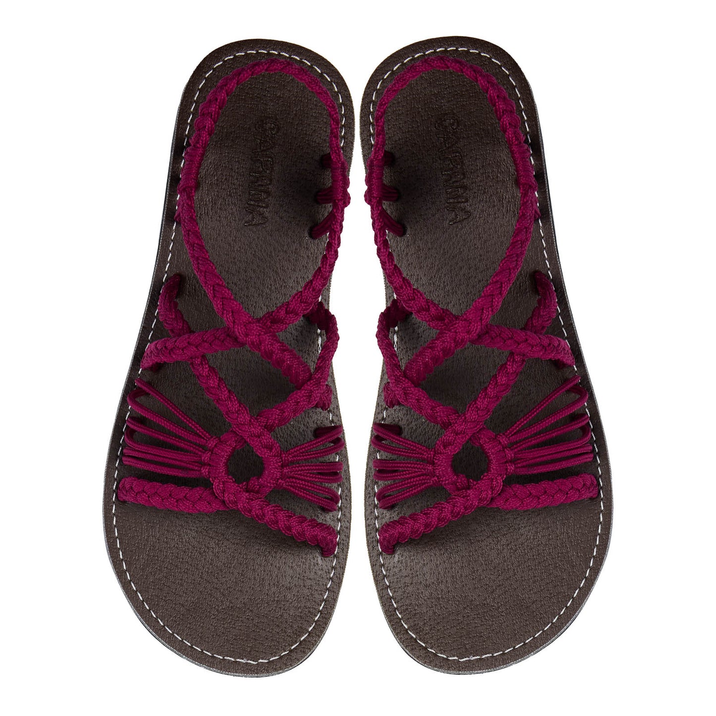 Relax Burgundy Rope Sandals Ruby Open toe wider design Flat Handmade sandals for women