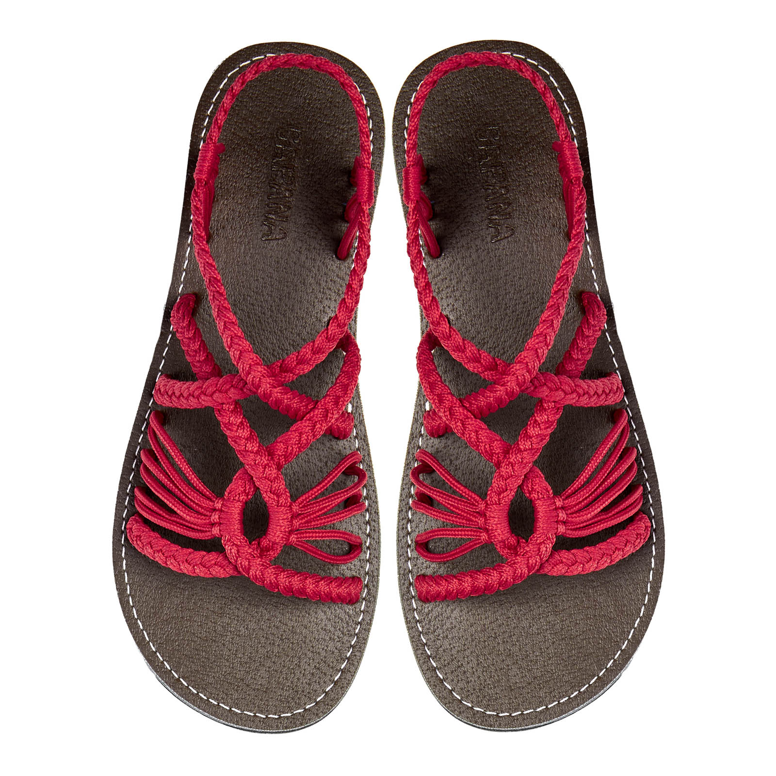 Relax - Coral Red Rope Sandals - CAPANA