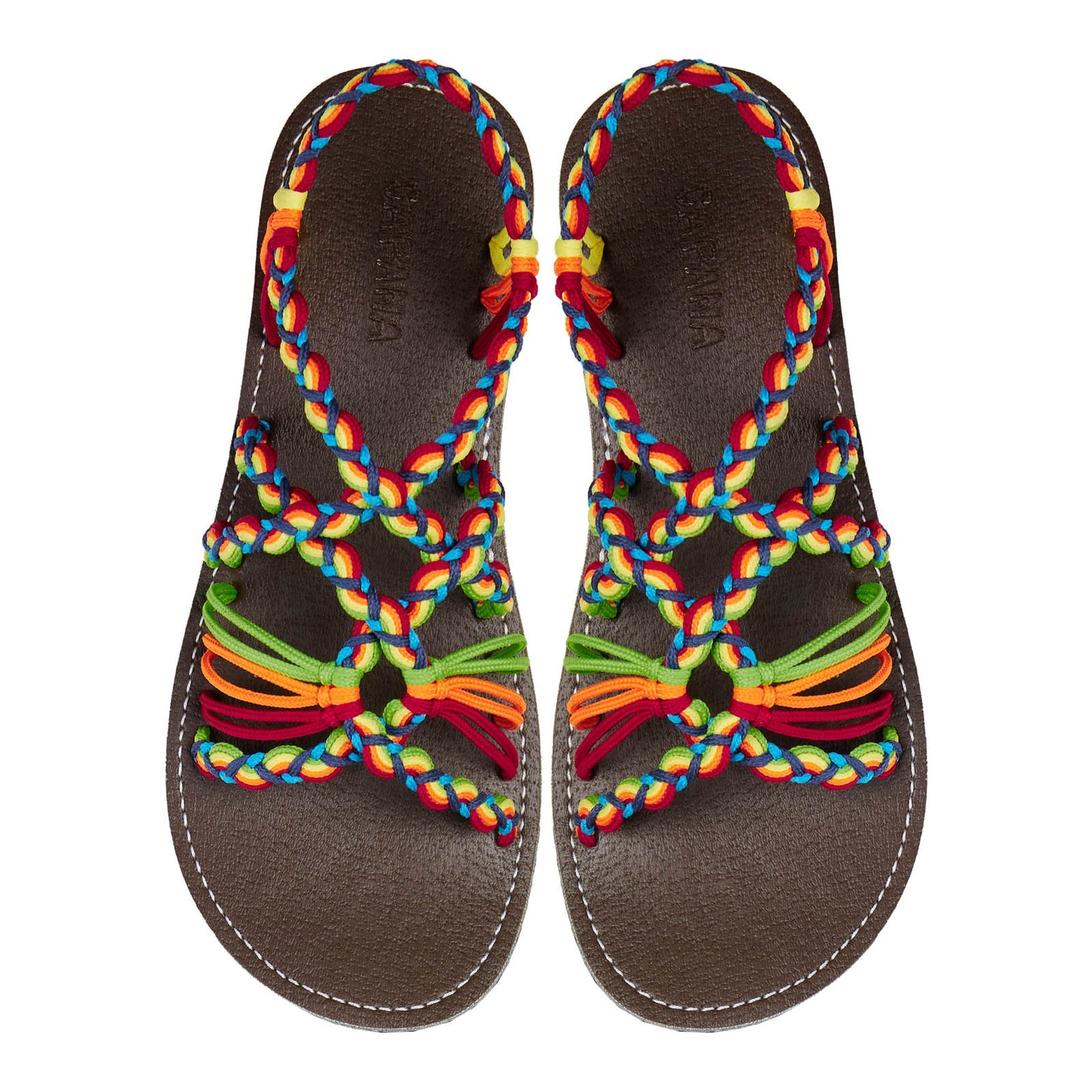 Relax Festive Rope Sandals Rainbow Open toe wider design Flat Handmade sandals for women