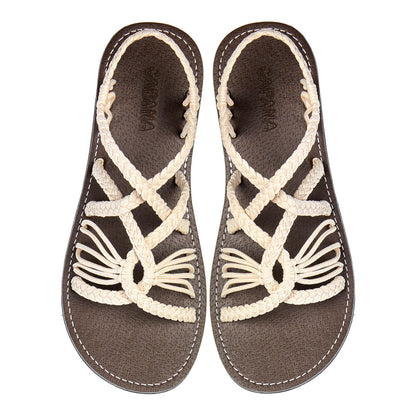 Relax Natural Rope Sandals Linen Open toe wider design Flat Handmade sandals for women