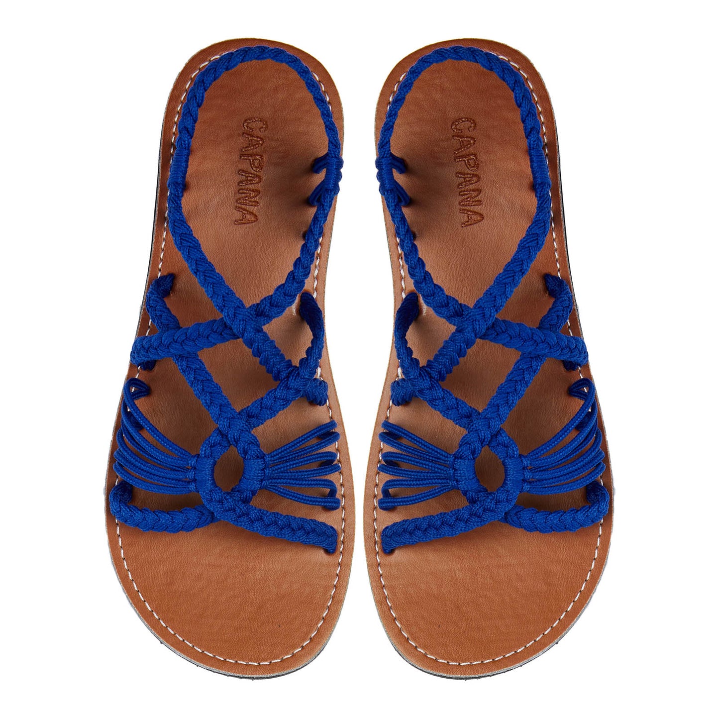 Relax Royal Blue Rope Sandals Navy Open toe wider design Flat Handmade sandals for women