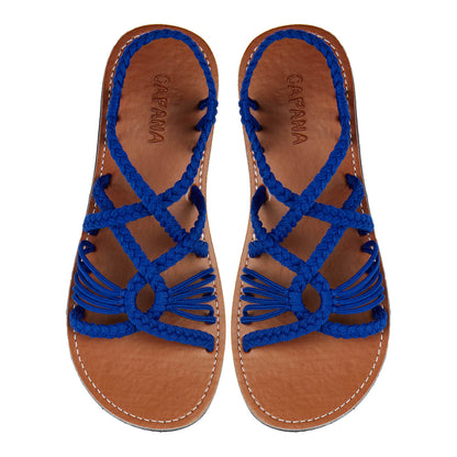 Relax Royal Blue Rope Sandals Navy Open toe wider design Flat Handmade sandals for women
