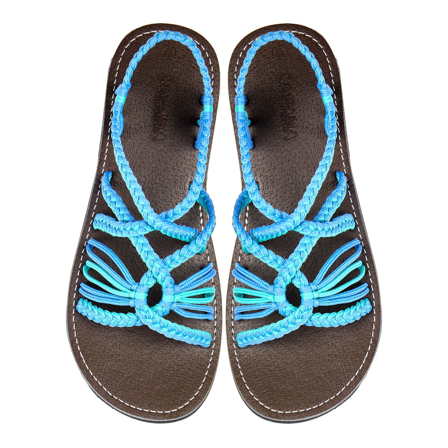 Relax Turquoise Sky Blue Rope Sandals Mint Blue Open toe wider design Flat Handmade sandals for women