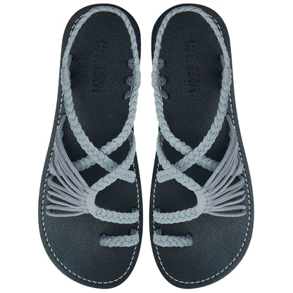 Commune Light Gray Rope Sandals Smoke Gray loop design Flat sandals for women