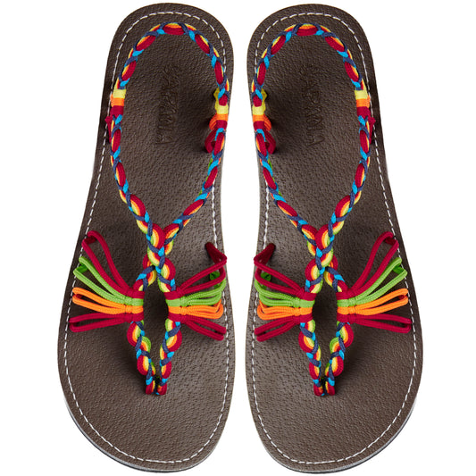 Cocoon Festive Rope Sandals Rainbow thong design Flat sandals for women