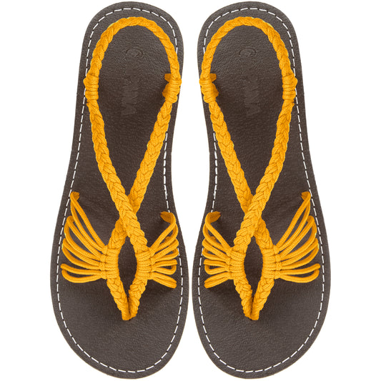 Cocoon Golden Yellow Rope Sandals Marigold thong design Flat sandals for women